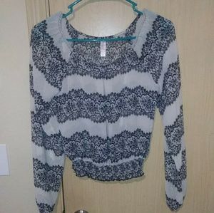 Black and White Sheer Crop Top